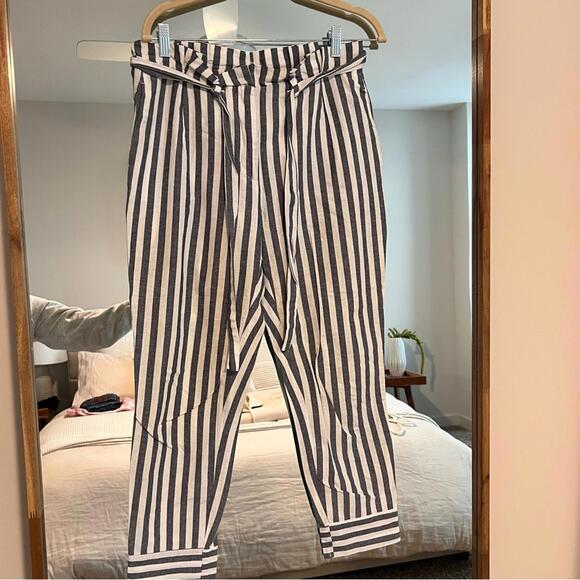 Zara Pants - Zara Navy and White Striped Pants